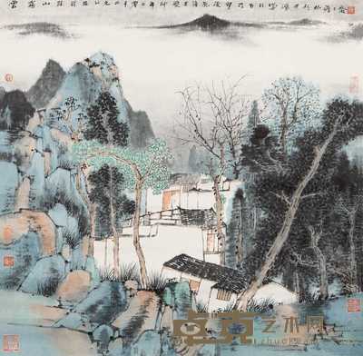 薛亮 2002年作 云雾山庄 镜心 69×70cm
